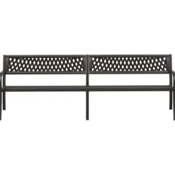 Puutarhapenkki 125 cm teräs musta