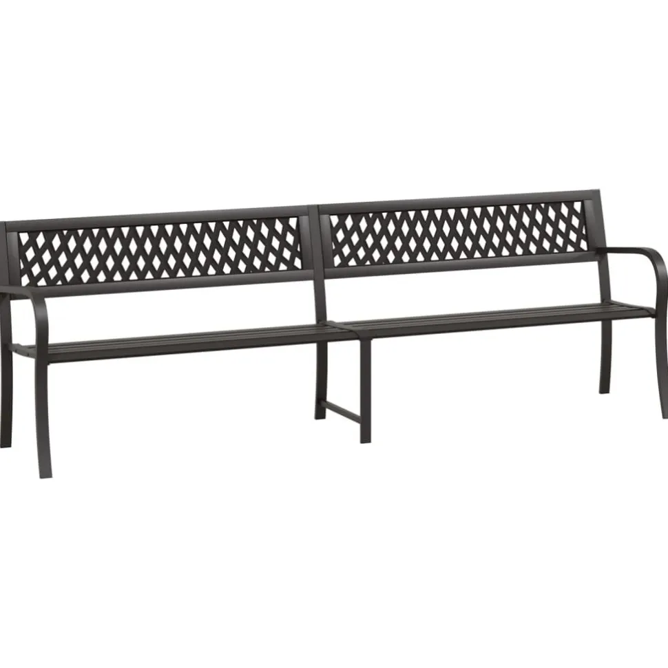 Puutarhapenkki 125 cm teräs musta