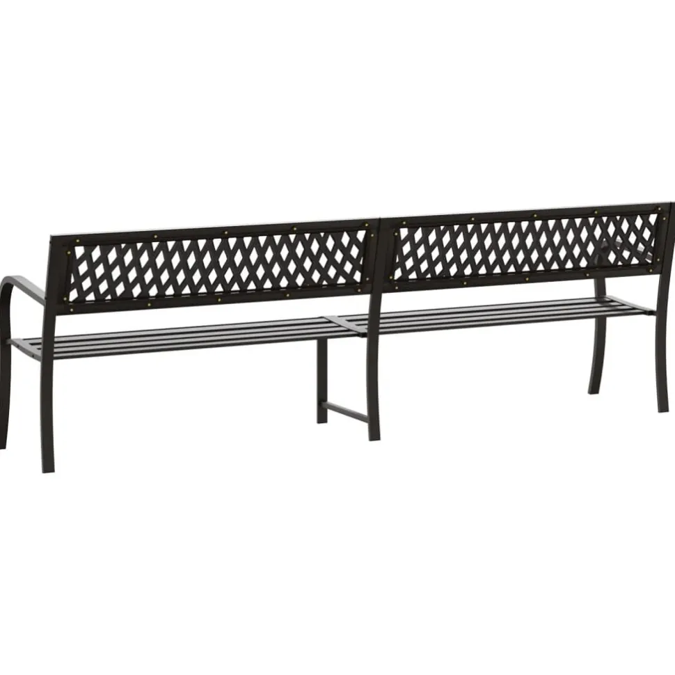 Puutarhapenkki 125 cm teräs musta