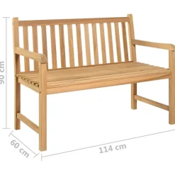 Puutarhapenkki 114 cm, tiikkiä