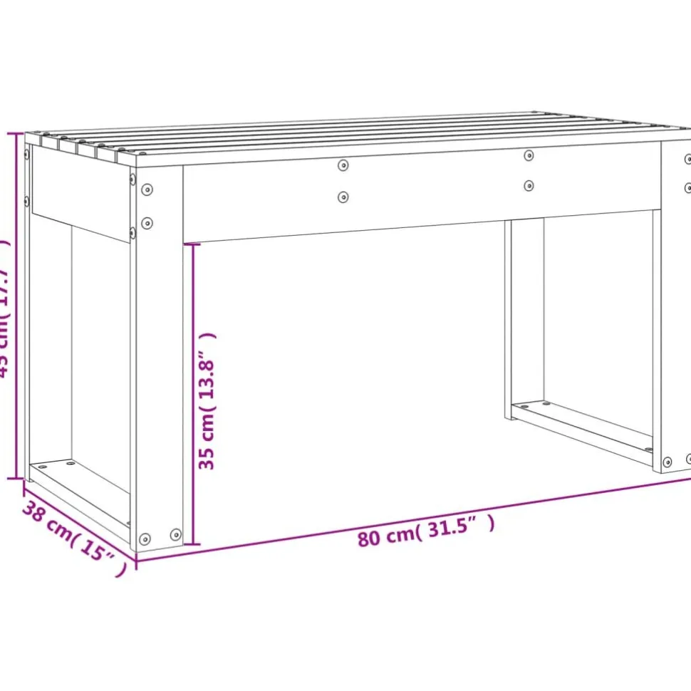 Puutarhapenkki hunajanruskea 80x38x45 cm, mänty