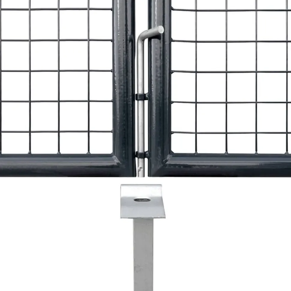 Puutarhaportti galvanoitu teräsverkko 400x200cm harmaa
