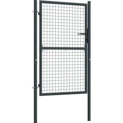 Puutarhaportti galvanoitu teräsverkko 100x250cm harmaa