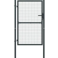 Puutarhaportti galvanoitu teräsverkko 100x225cm harmaa