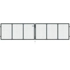 Puutarhaportti galvanoitu teräs 400x175cm harmaa