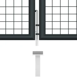 Puutarhaportti galvanoitu teräs 400x150cm harmaa