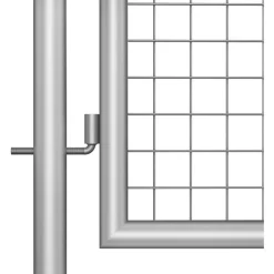 Puutarhaportti galvanoitu teräs 415x125cm hopea
