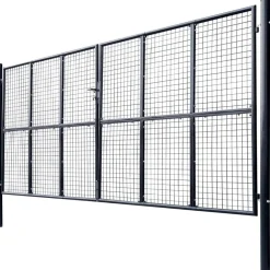 Puutarhaportti galvanoitu teräsverkko 400x175cm harmaa