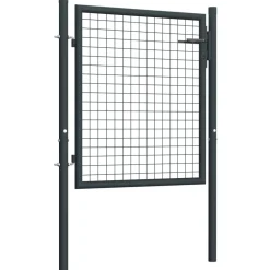 Puutarhaportti galvanoitu teräsverkko 100x125cm harmaa