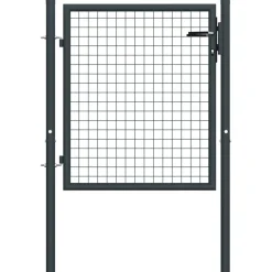 Puutarhaportti galvanoitu teräsverkko 100x125cm harmaa