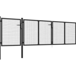 Puutarhaportti käyntiovella teräs 400x100cm antrasiitti
