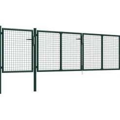Puutarhaportti käyntiovella teräs 400x100cm vihreä