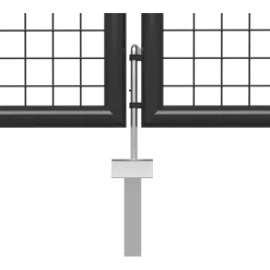 Puutarhaportti käyntiovella teräs 400x150cm antrasiitti