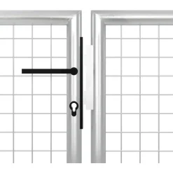 Puutarhaportti teräs 350x100cm hopea