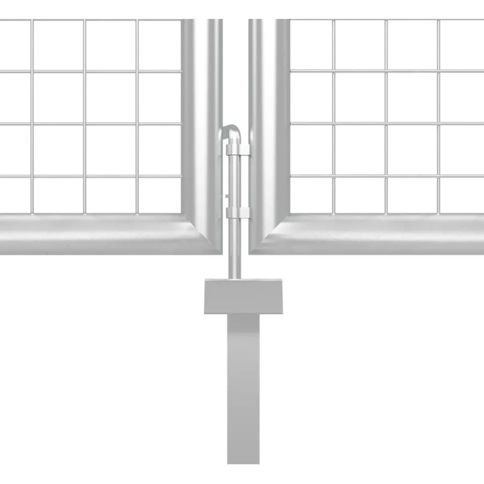 Puutarhaportti teräs 350x100cm hopea