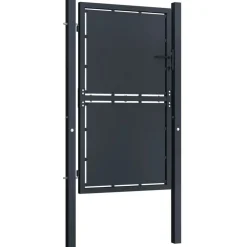Puutarhaportti teräs 100x125cm umpinainen antrasiitti