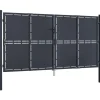 Puutarhaportti teräs 300x150cm umpinainen antrasiitti