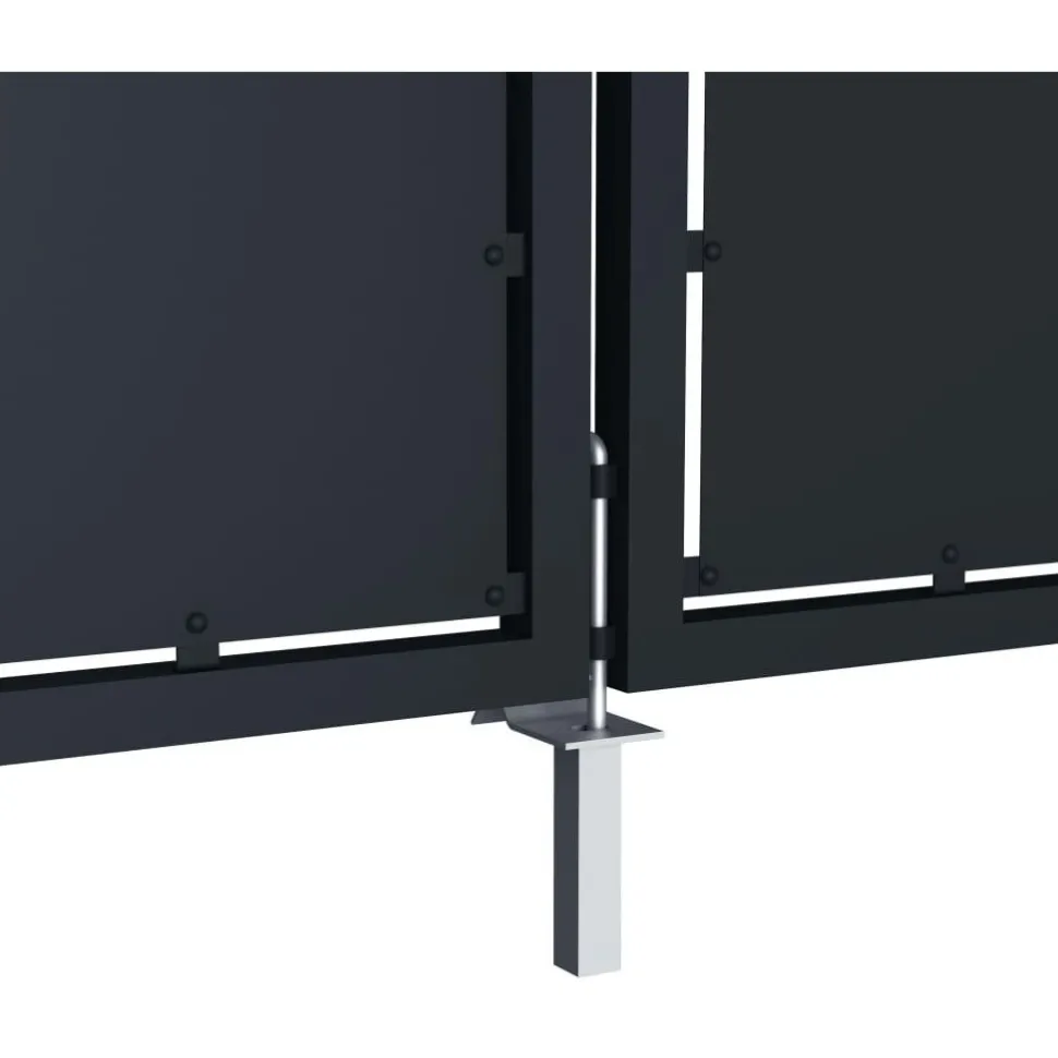 Puutarhaportti teräs 300x150cm umpinainen antrasiitti