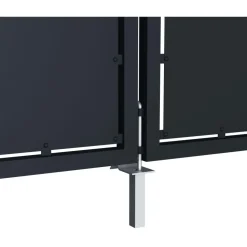 Puutarhaportti teräs 300x75cm umpinainen antrasiitti