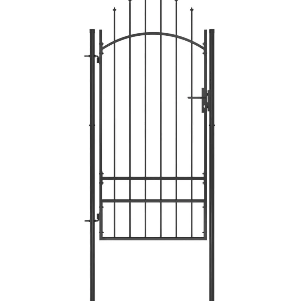 Puutarhaportti teräs 1x2.5m musta