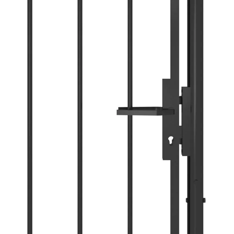 Puutarhaportti teräs 1x2.5m musta
