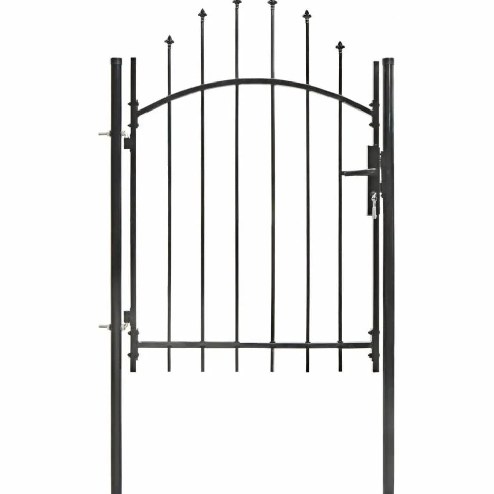Puutarhaportti teräs 1x1.75m musta