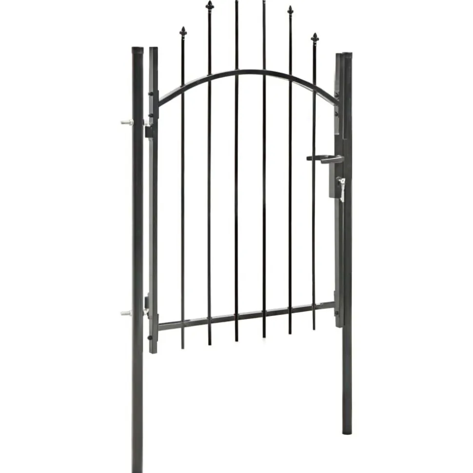 Puutarhaportti teräs 1x1.75m musta