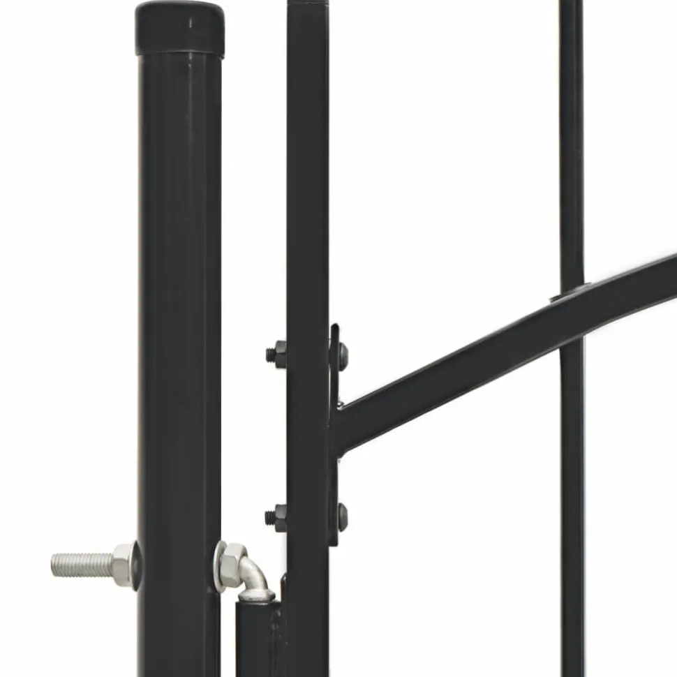 Puutarhaportti teräs 1x1.75m musta