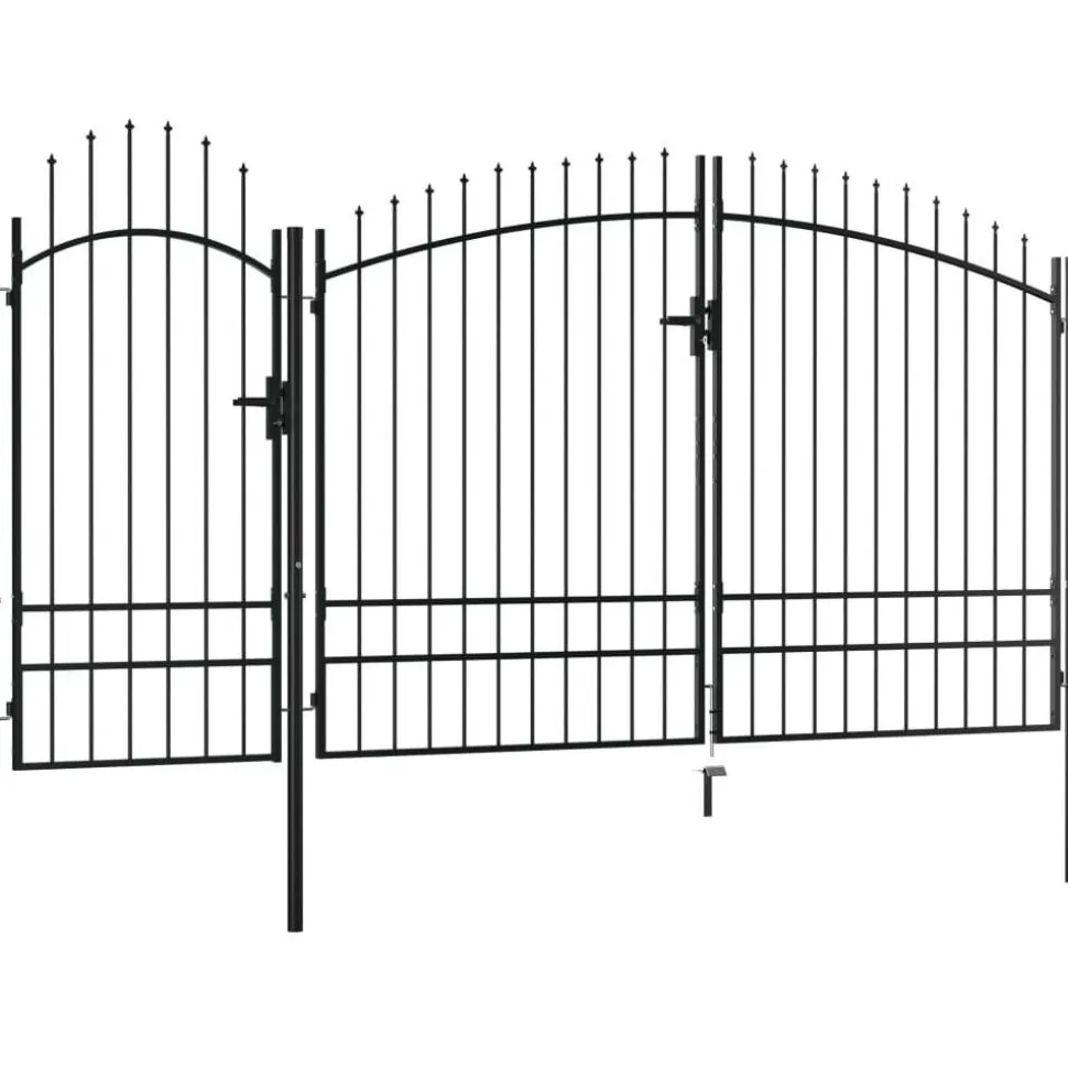 Puutarhaportti teräs 2.45x4m musta