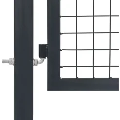 Puutarhaportti tolpilla teräs 350x140cm antrasiitti