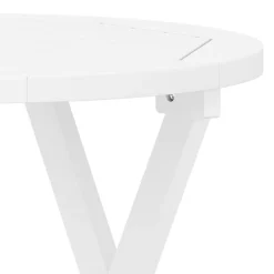 Puutarhapöytä taitettava valkoinen Ø 46 cm täysi akasiapuu (12117)