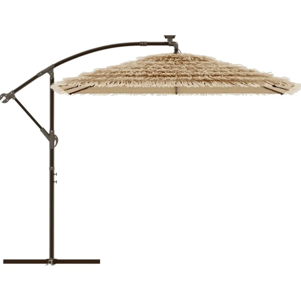 Puutarhavarjo LED-valot ja terästanko ruskea 246x246x230 cm (05086)