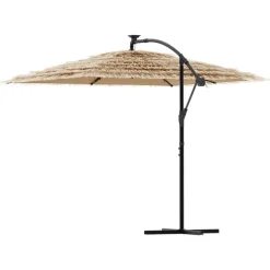 Puutarhavarjo LED-valot ja terästanko ruskea 269x269x235 cm (05087)