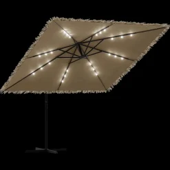 Puutarhavarjo LED-valot ja terästanko ruskea 269x269x235 cm (05087)