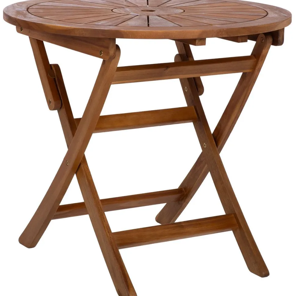 Pöytä Home4You FABIOLA Ø80xK72 cm, akaasia, ruskea