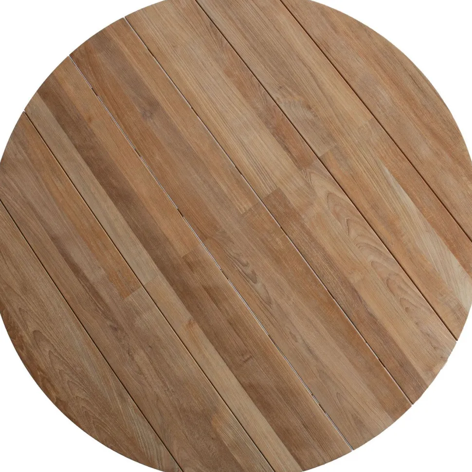 Pöytä Home4You MARLINE Ø160xK76 cm, tiikki, ruskea