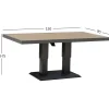 Pöytä Home4You PARKER 150x90xK52-75 cm, harmaa