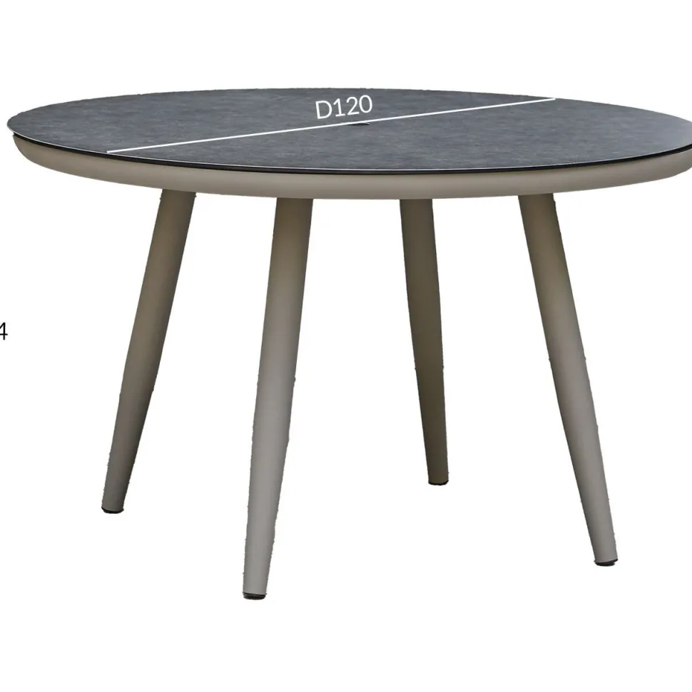 Pöytä Home4You SILVA Ø120xK75 cm, harmahtava, beige