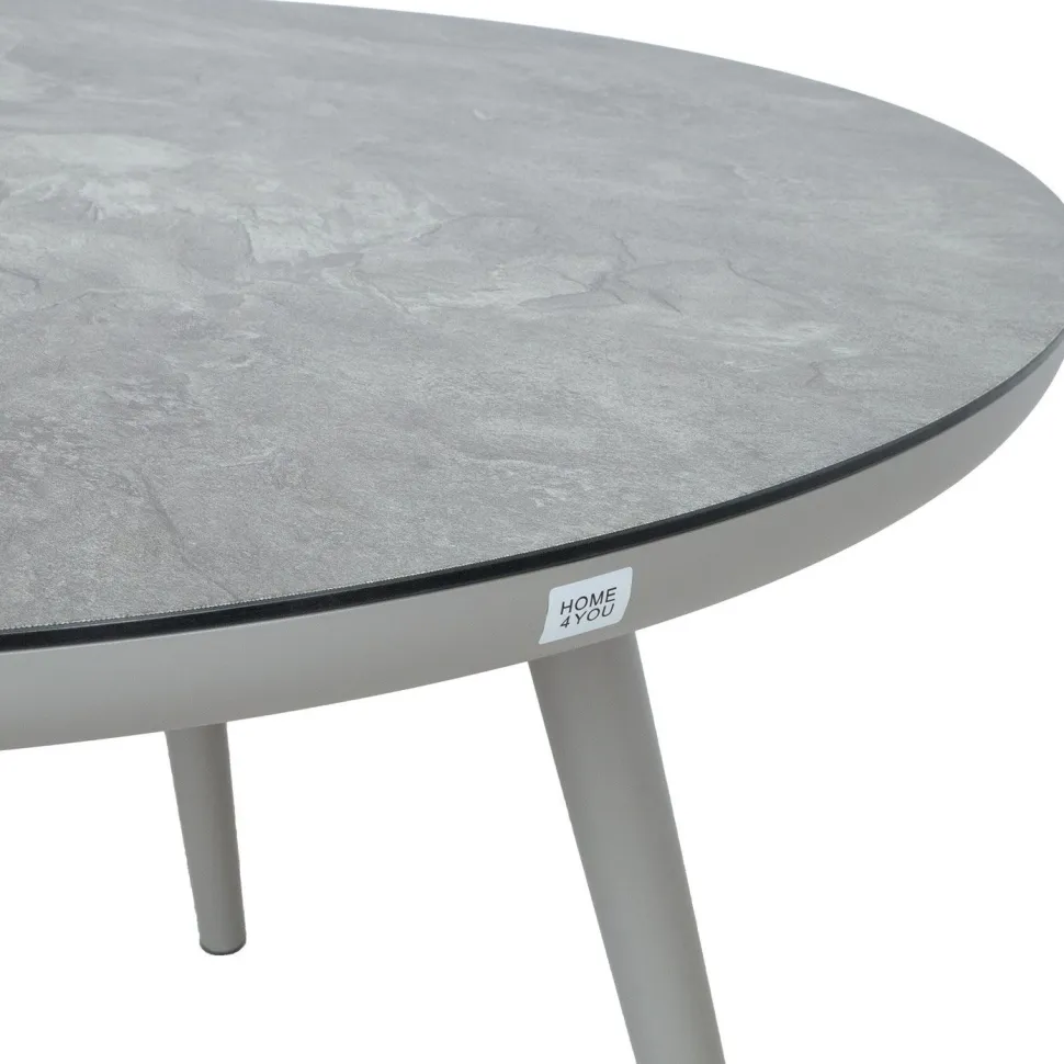 Pöytä Home4You SILVA Ø120xK75 cm, harmahtava, beige