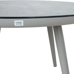 Pöytä Home4You SILVA Ø120xK75 cm, harmahtava, beige