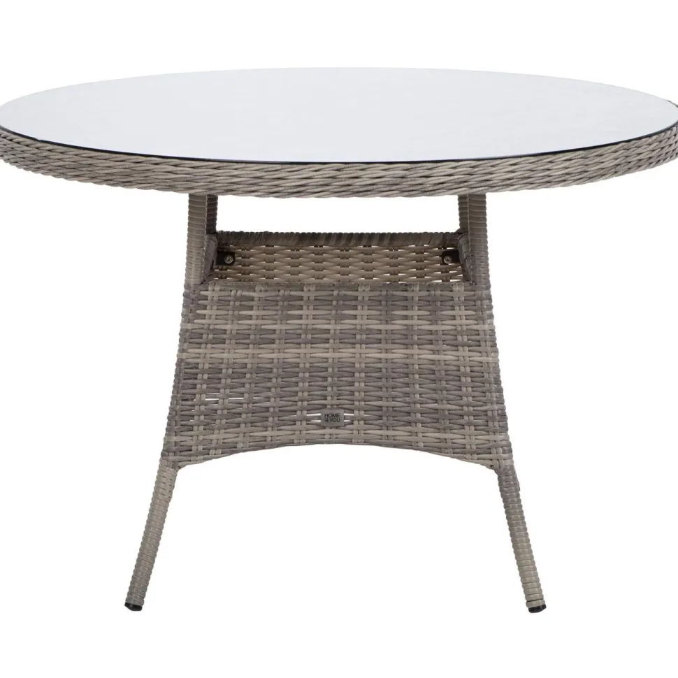 Pöytä Home4You TRENTO Ø110xK73,5 cm, vaaleanharmaa