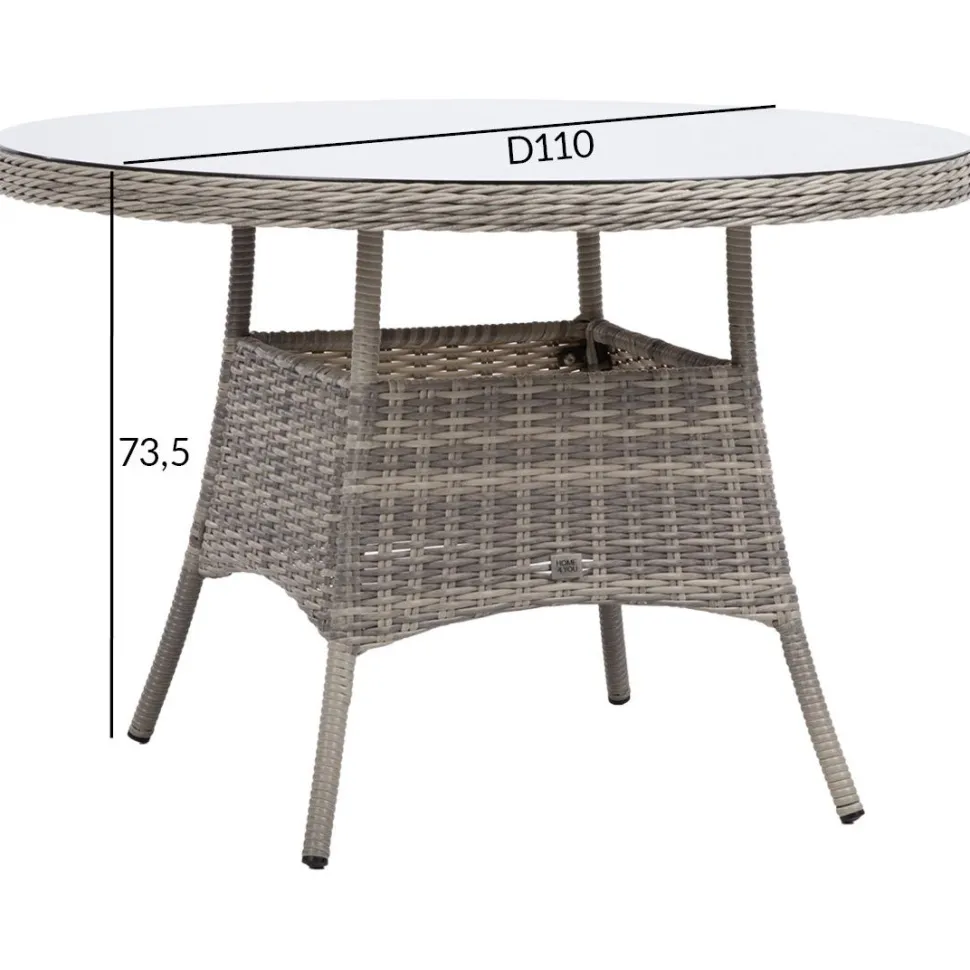 Pöytä Home4You TRENTO Ø110xK73,5 cm, vaaleanharmaa
