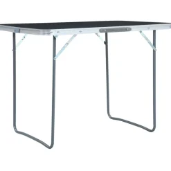 Retkipöytä 120x60cm, alumiini, harmaa