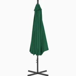 Riippuva aurinkovarjo teräspylväällä 300 cm vihreä