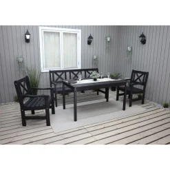 Ruokailuryhmä Baltic Garden Europe 2 tuolia + sohva + pöytä musta