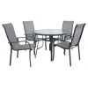 Ruokailuryhmä Home4You Everetø102cm + 4 tuolia, harmaa
