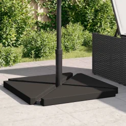 Sateenvarjo painolevyt 4 kpl musta graniitti kolmiomainen 14 kg (18587)