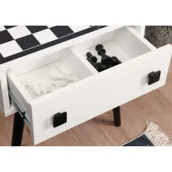 Shakkipöytä Linento Furniture Chesso, 50x50cm, musta/valkoinen