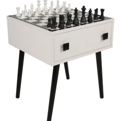 Shakkipöytä Linento Furniture Chesso, 50x50cm, musta/valkoinen