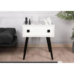Shakkipöytä Linento Furniture Chesso, 50x50cm, musta/valkoinen